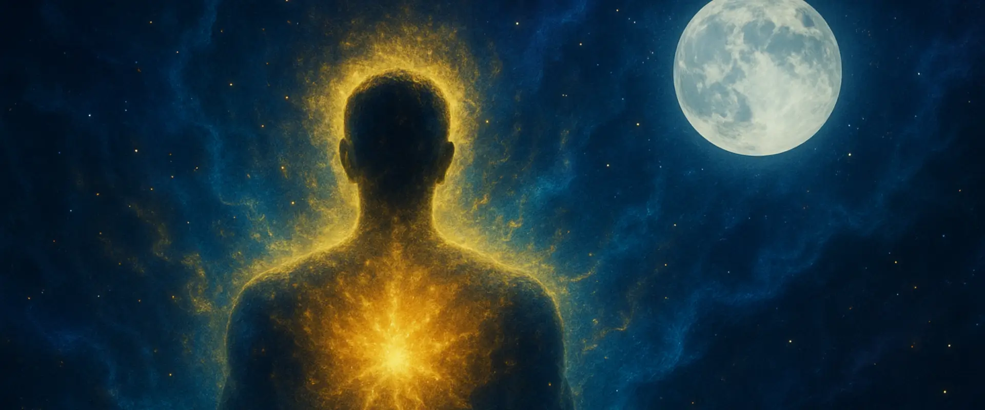 Energia fluindo do corpo humano após a morte em direção ao universo